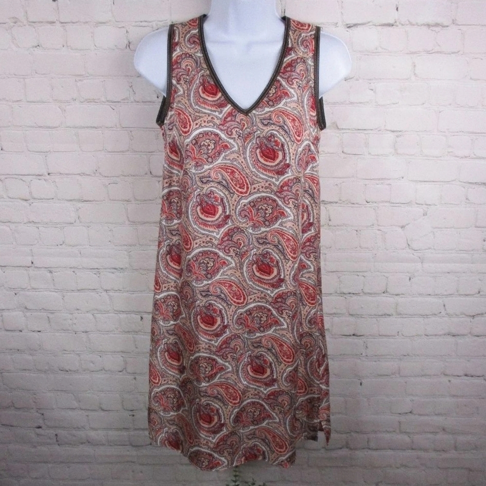 NWT Massimo Dutti 100% Silk Paisley Western Slip Dress